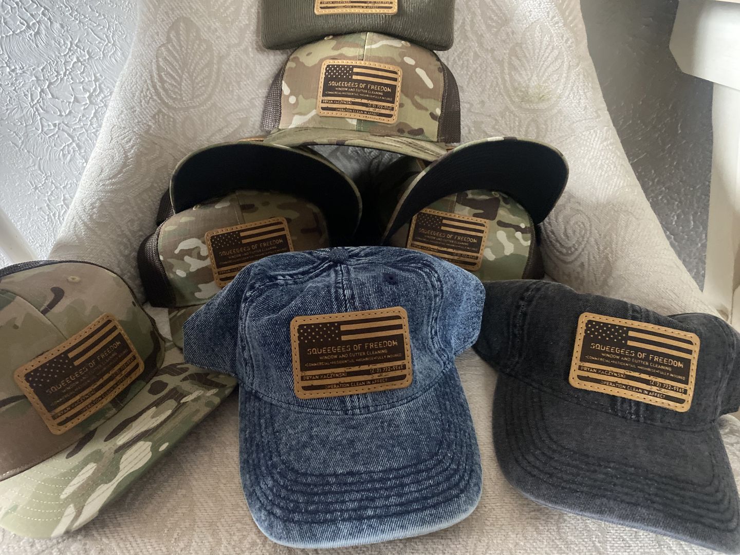 Customer photo review of Richardson 862 Camo Custom Leather Patch Hat