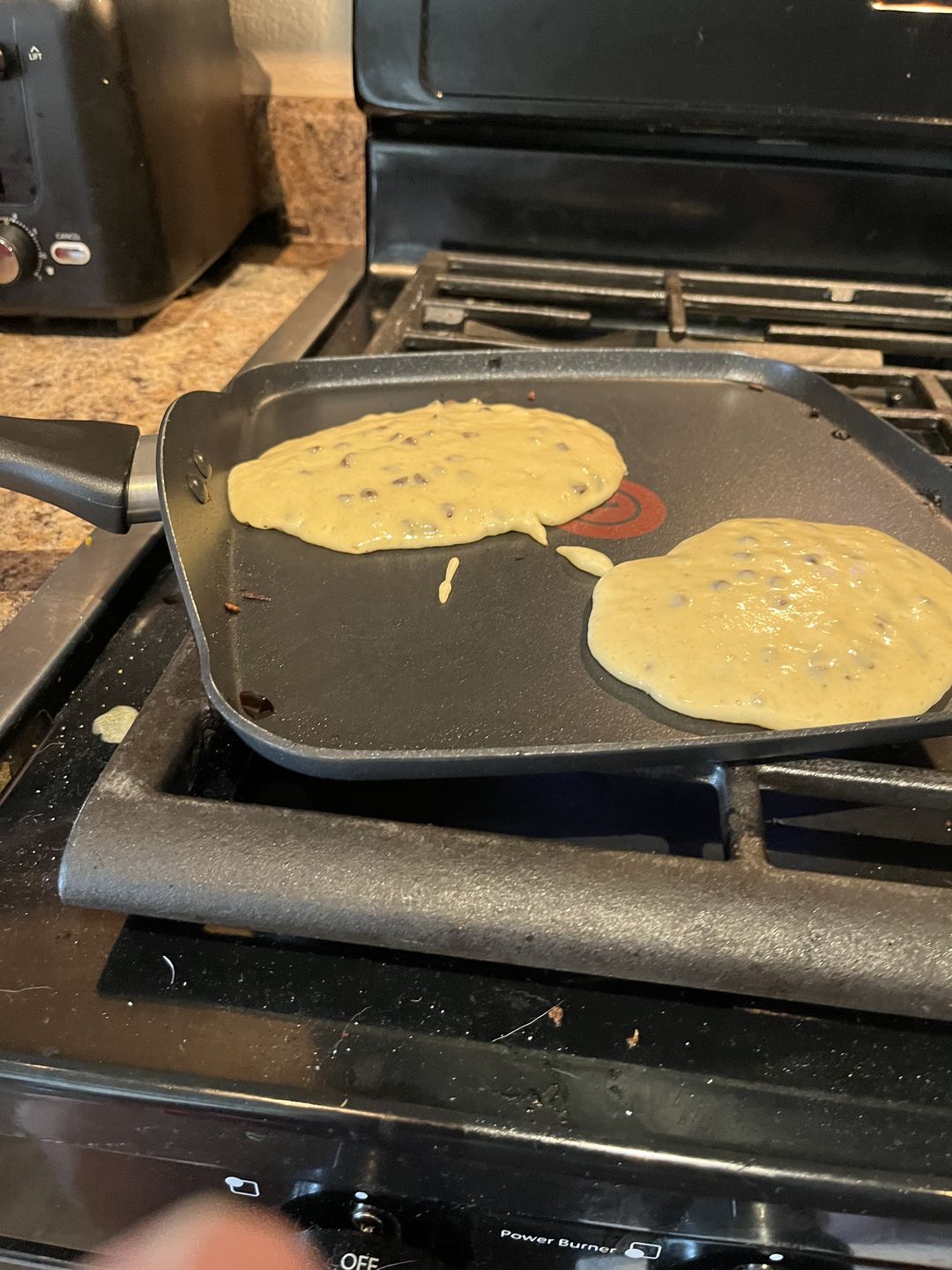 Customer photo review of Cousin T's Chocolate Chip Gourmet Pancake Mix (2 Pack)
