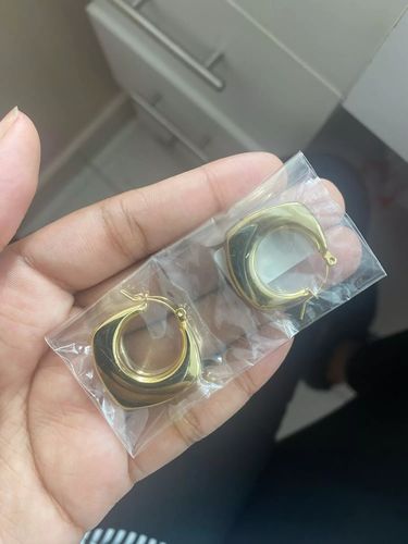 Customer photo review of Chunky Hoop Earrings
