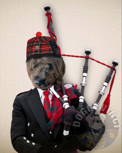 Customer photo review of 'The Bagpiper' Personalized Pet T-Shirt