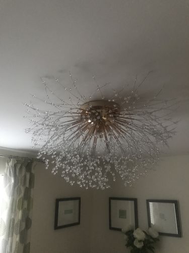 Customer photo review of Modern Beaded Sputnik Crystal Flush Mount Ceiling Light