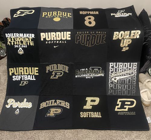 T-shirt quilt featuring purdue softball by Kristen  from MT