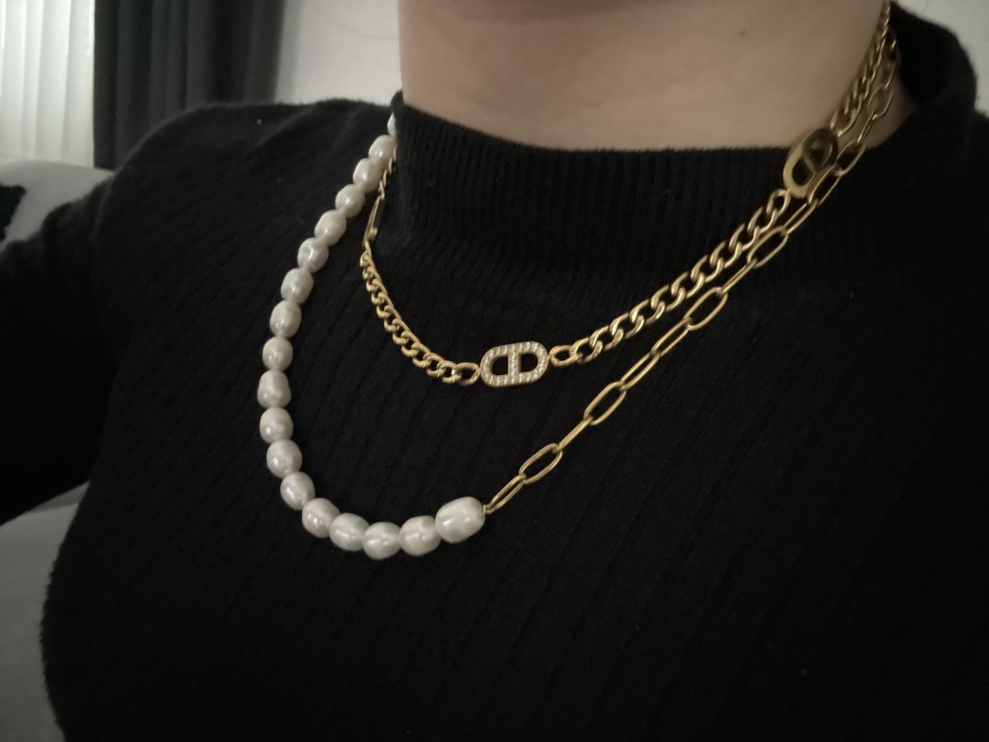 Customer photo review of Marina Perlenkette | 18K vergoldet