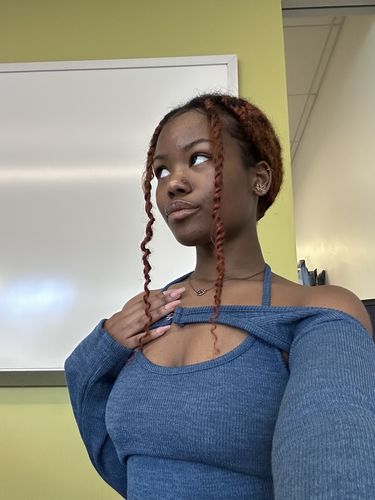 Customer photo review of Long sleeve off shoulder knitted 2 piece top