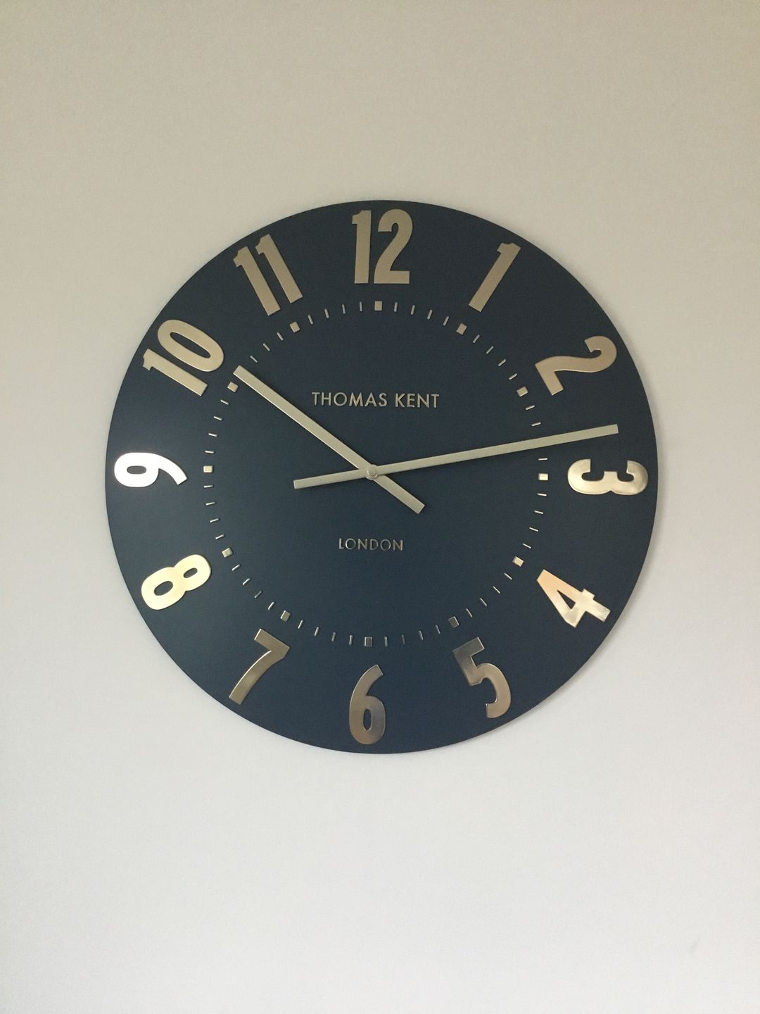 Customer photo review of Thomas Kent London. Mulberry Wall Clock 20" (51cm) Midnight Blue