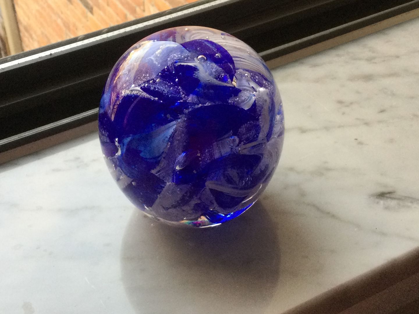 Customer photo review of Cotton Candy Orb with Infused Cremation Ashes
