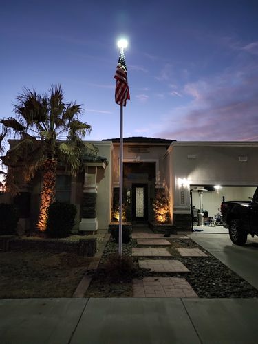 Customer photo review of 20 ft. Commercial Aluminum Flagpole with External Rope Halyard rated at 85mph