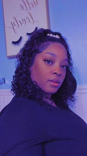 Customer photo review of Water Wave Free Part 13x4 Inch Lace Frontal Wig 100% Human Hair Wig With Baby Hair