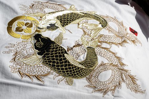 Customer photo review of Double Dragon & Koi Sukajan T-shirt