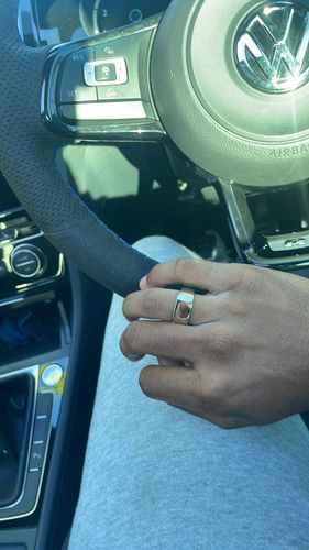 Customer photo review of Plain Jane Ring (White Gold)