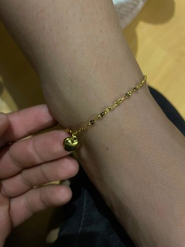 Customer photo review of Mini Heart Engraved Anklet