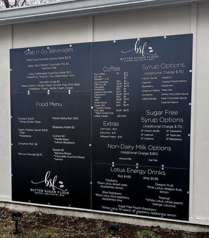 Customer photo review of Restaurant Menu Board