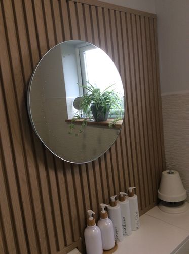 Customer photo review of SlatWall Waterproof Individual Slat Natural Oak