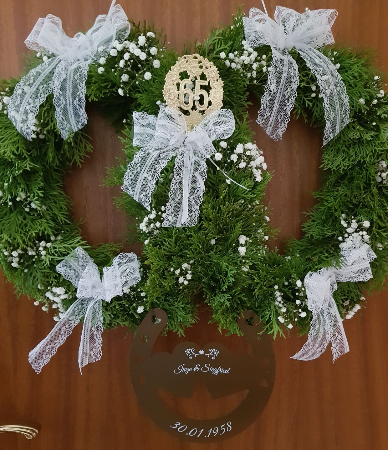 Customer photo review of Glückshufeisen aus edlem Stahl noble Design (personalisierbar) - ausgefallenes Hochzeitsgeschenk