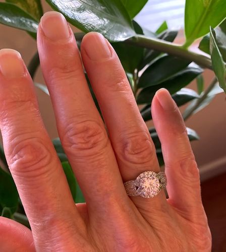 Customer photo review of Halo Woven CZ Ring in Sterling Silver