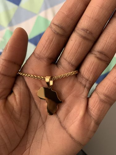 Customer photo review of Africa Pendant (Gold)