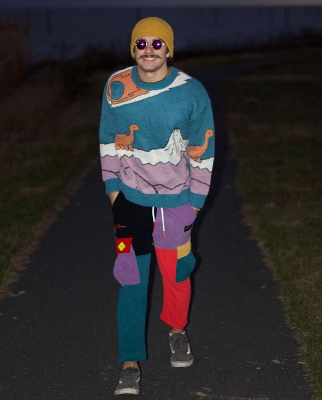 Customer photo review of Aelfric Eden "Back to 90's" Patchwork Color Block Corduroy Pants