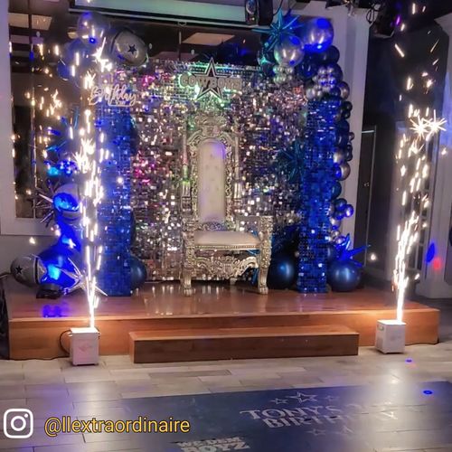 Customer photo review of Royal Blue Shimmer Wall Panels – Easy Setup Birthday/Event/Theme Party Decorations