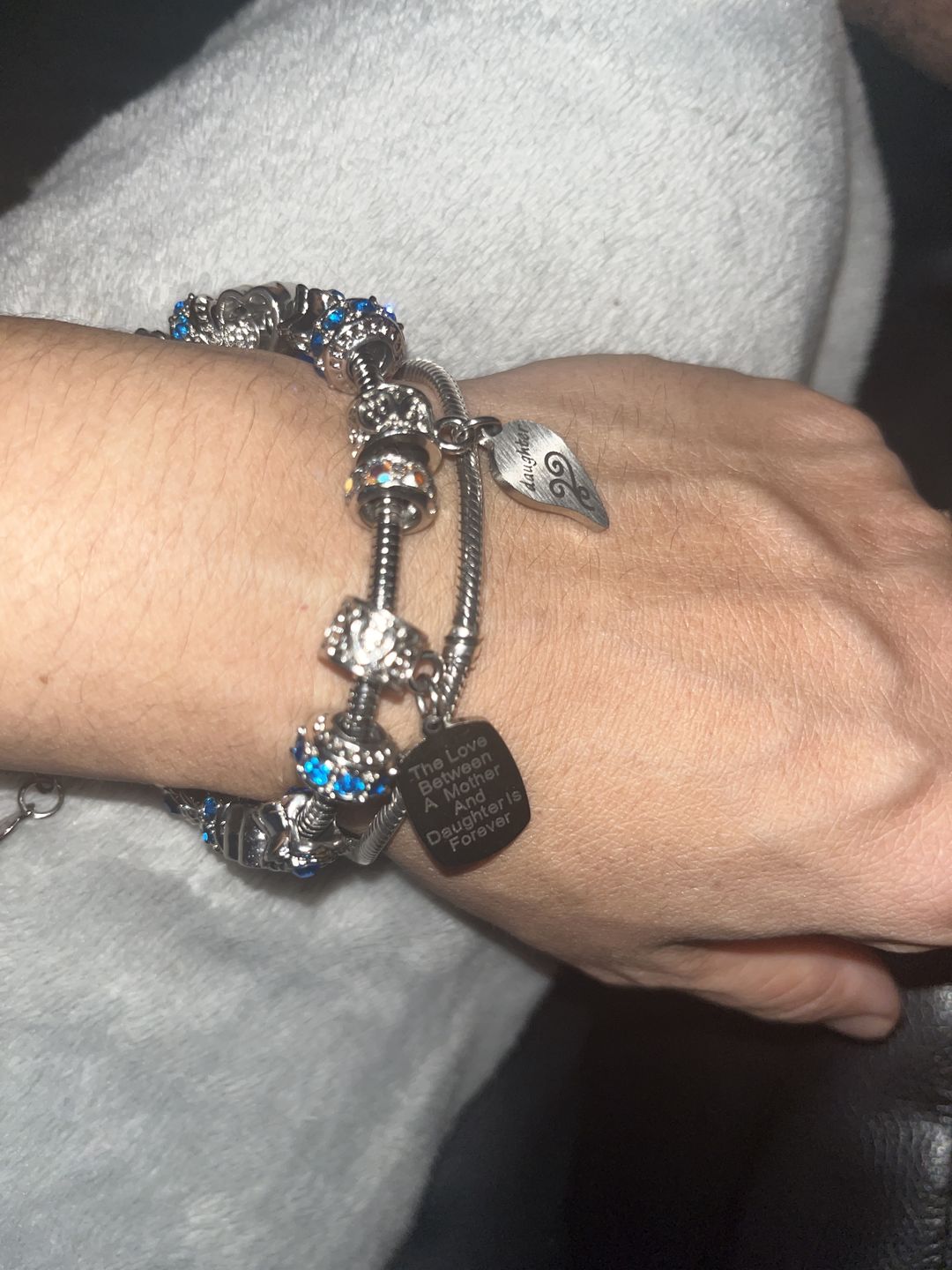 Customer photo review of Mother Daughter Eternal Love Bracelets