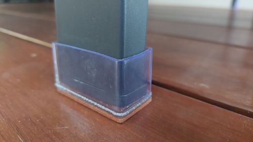 Customer photo review of Rectangular Felt Silicone Chair Leg Protectors | Extra-Durable Chair Floor Protectors