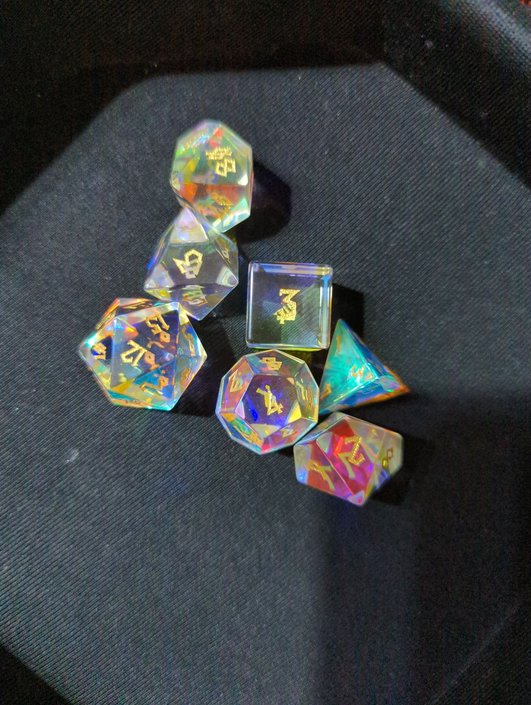 Customer photo review of ELDER RUNES PRISM GLASS DICE SET