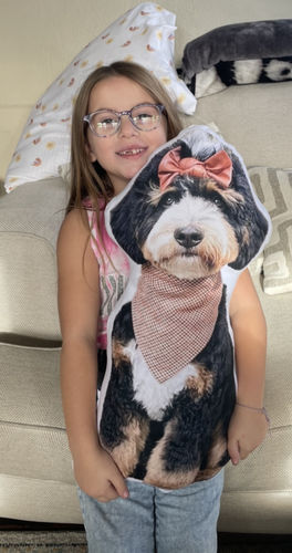 Customer photo review of Create A Custom Dog Pillow