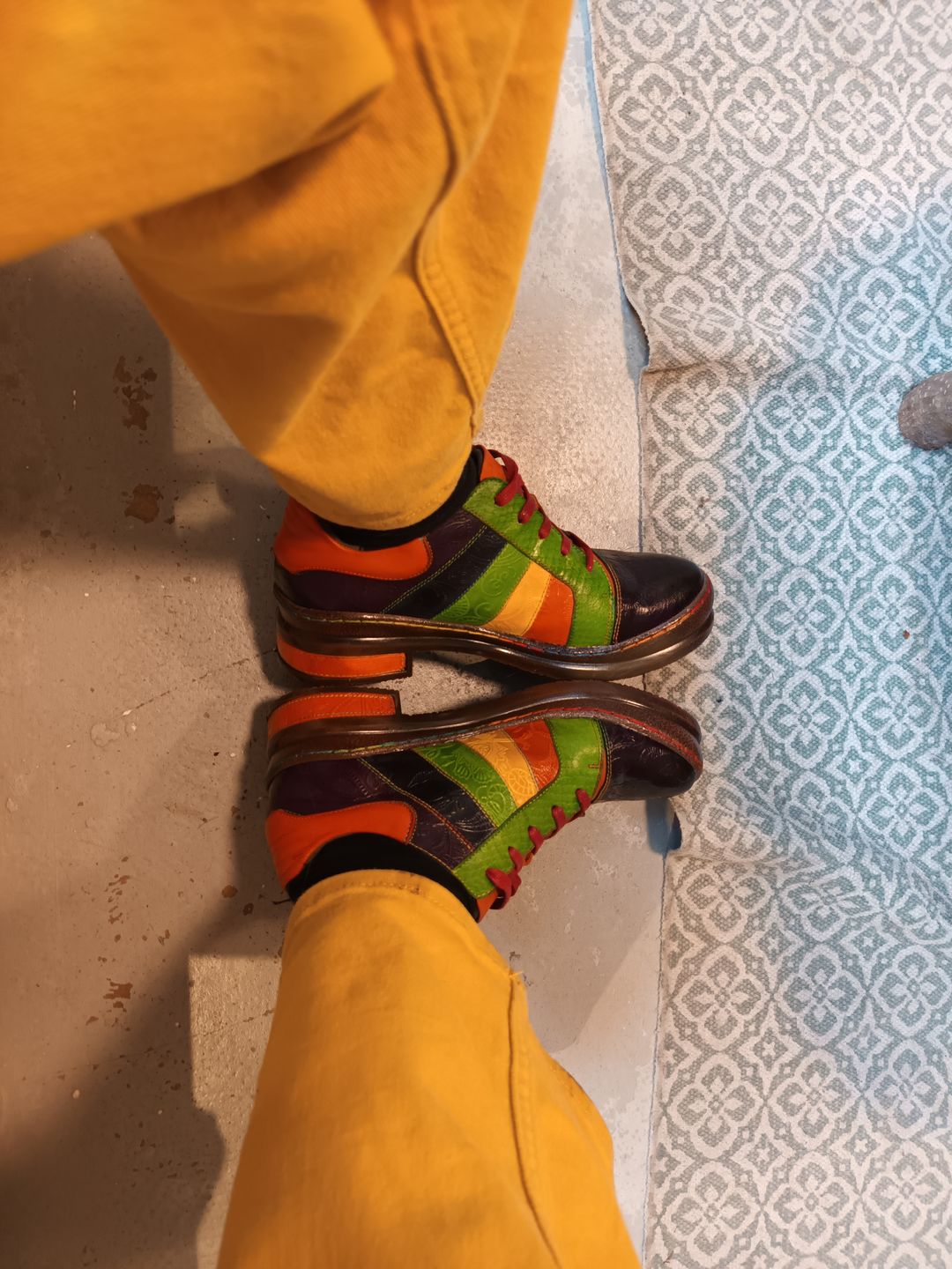 Customer photo review of Vintage Handmade Round Toe Floral Sandals