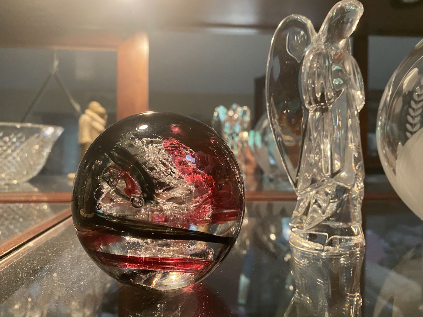 Customer photo review of Glimmer Orb with Cremation Ashes