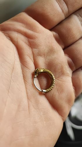 Customer photo review of Ouroboros Earrings