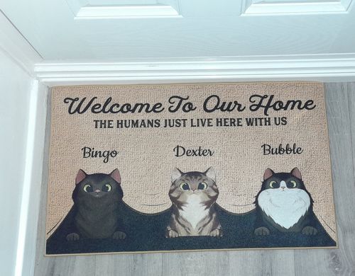 Customer photo review of Welcome To Our Home Custom Doormat