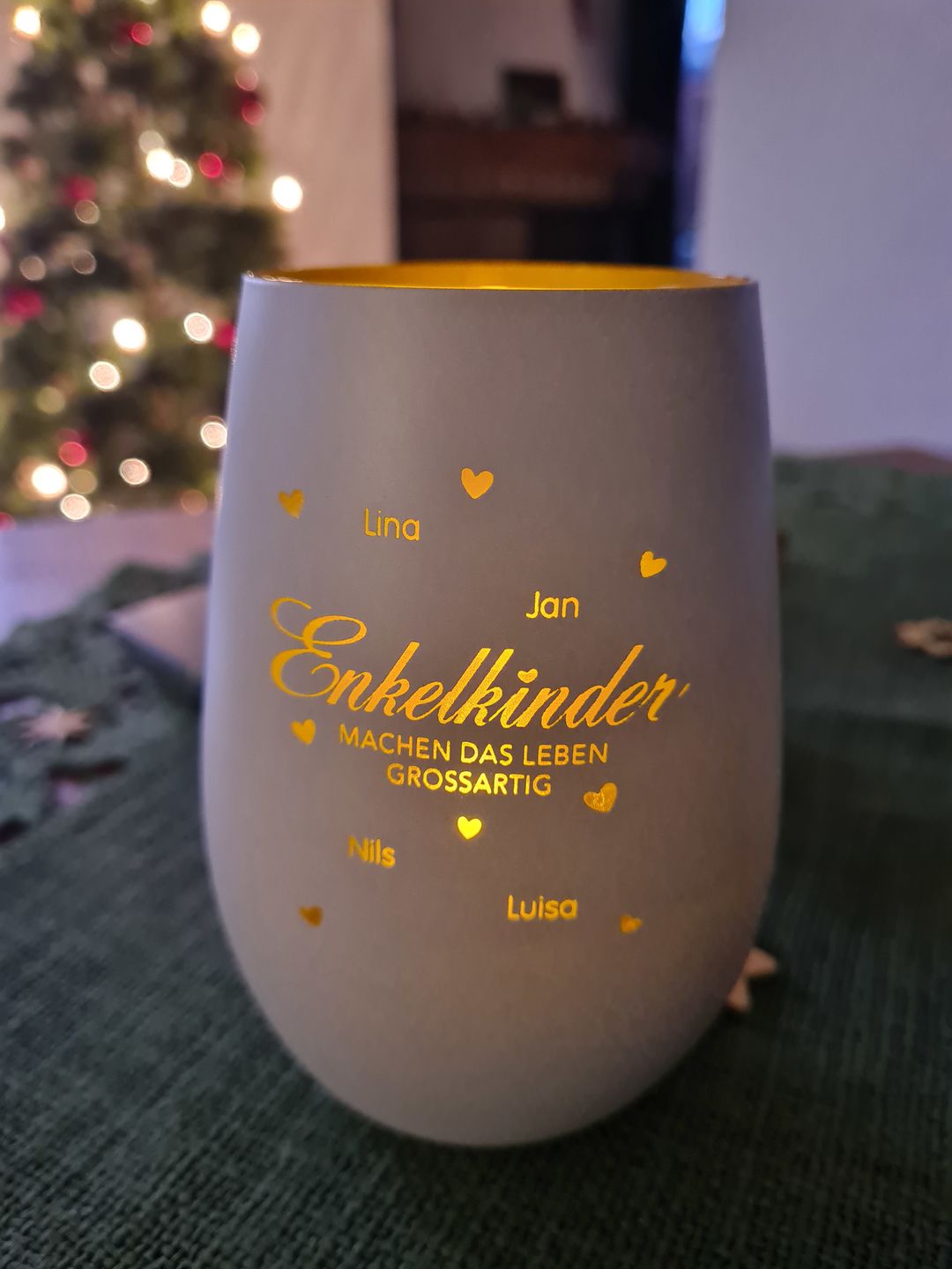 Customer photo review of Meine Enkelkinder - Großeltern-Windlicht