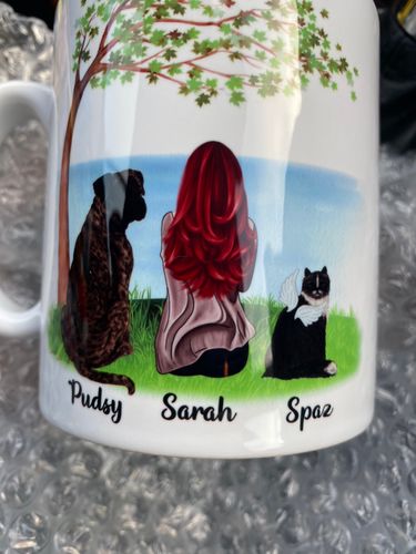 Customer photo review of Girl & Dogs - Life is better with a dog Personalised Mug
