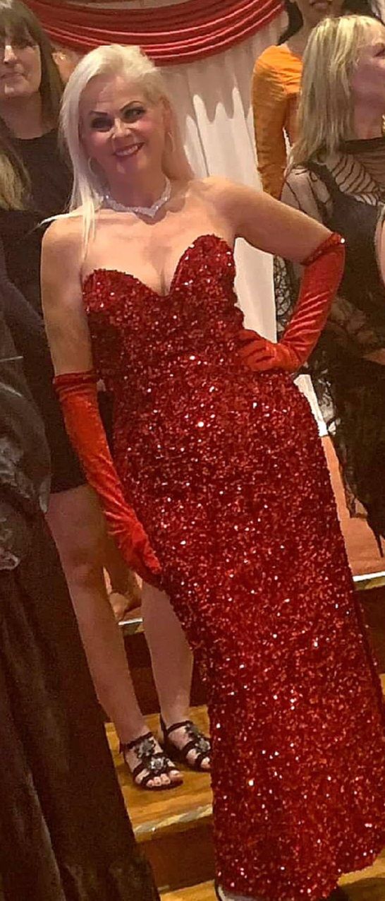 Customer photo review of Heavy Sequin Velvet Fabric