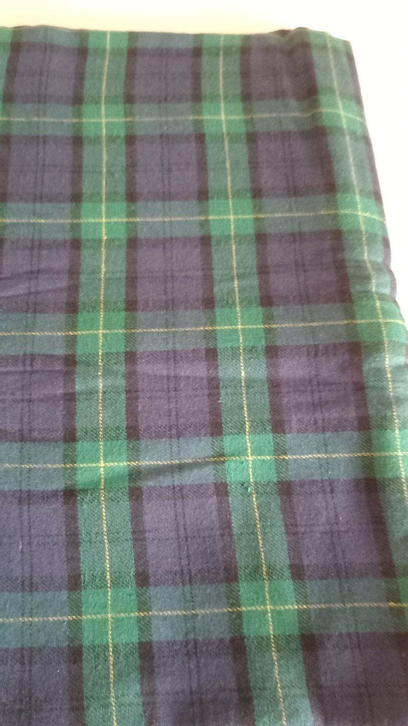 Customer photo review of Navy and Green Tartan Brushed Cotton Fabric