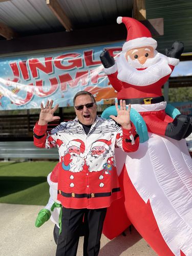 Customer photo review of Men's Christmas Print Regular Fit Long Sleeve Shirt