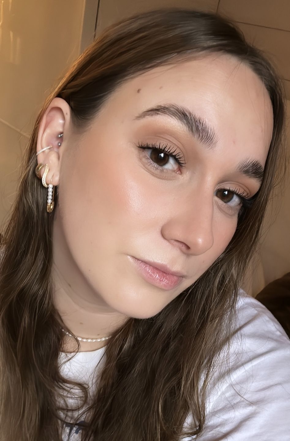 Customer photo review of Pin Pearl Ohrringe | 18K vergoldet