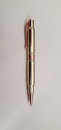 Customer photo review of .308 Real Bullet Authentic Brass Casing Refillable Twist Pen - Tactical Gift Box - Polished Brass