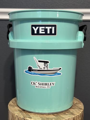 Customer photo review of Custom Bucket Stickers (5 Pack)