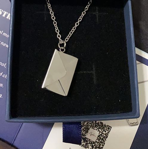 Customer photo review of Envelope Locket Necklace
