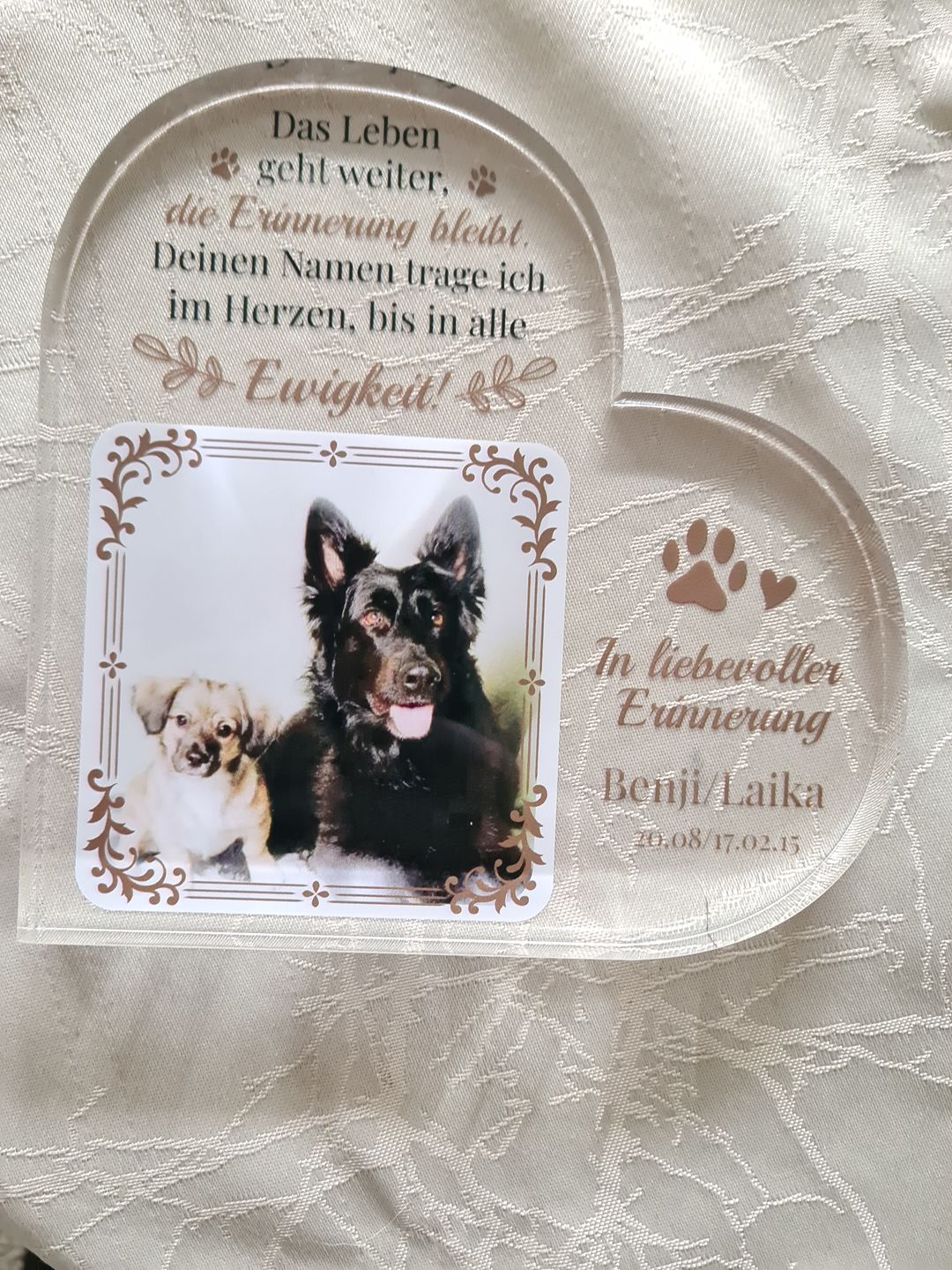 Customer photo review of Die Erinnerung bleibt - Individuelles Glasherz