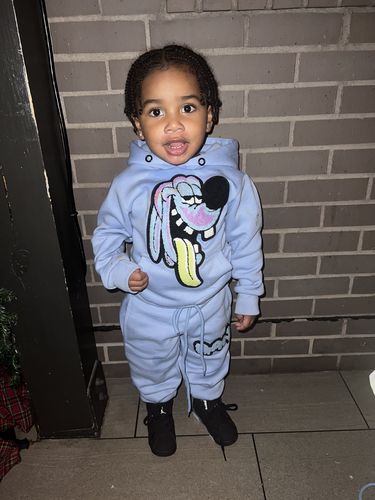 Customer photo review of Anti Social Sky RAW Drip Sky Chenille Hoodie and Jogger Set