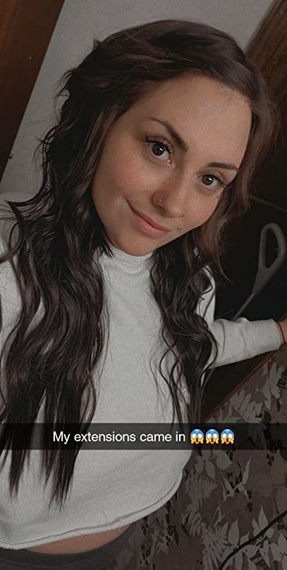 Customer photo review of Virgin Flat Silk Weft Hair Extensions Hair Weft Darkest Brown #2