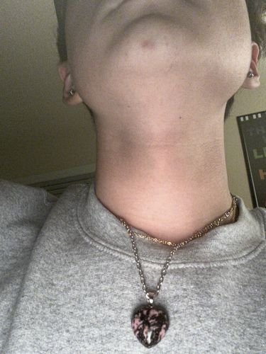 Customer photo review of Rhodonite Heart Pendant