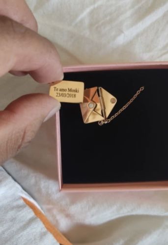 Customer photo review of Envelope Locket Necklace