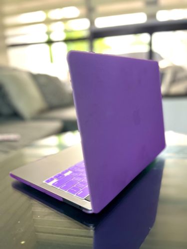 Customer photo review of Purple Macbook Case