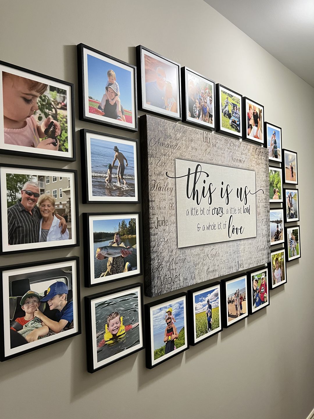 Customer photo review of Personalized "This Is Us" With Names on Background Premium Canvas