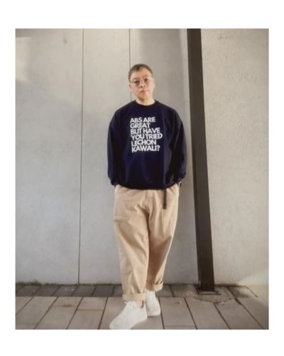 Customer photo review of Abs Are Great But Have You Tried Lechon Kawali? Funny Filipino Crew Neck Sweatshirt
