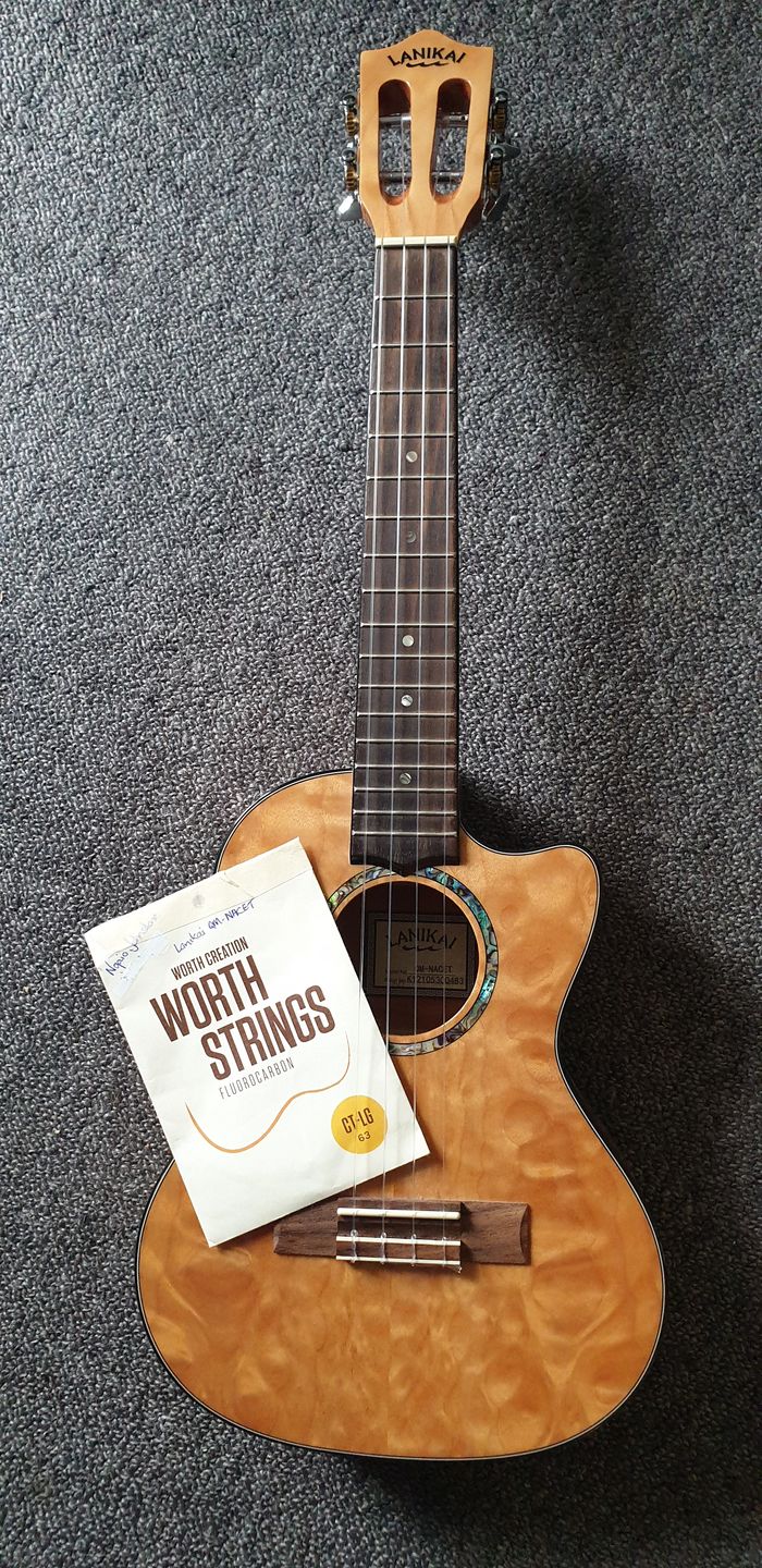Customer photo review of CT-LG Worth Clear Low G Tenor Ukulele Strings Fluorocarbon 2 Restrings per Packet
