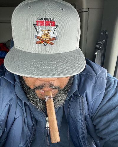 Customer photo review of Embroidered Wool Flat Bill Hat