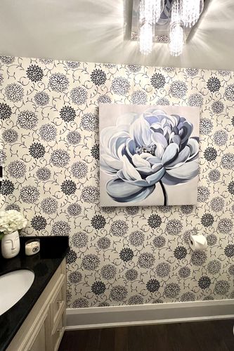 Customer photo review of 'Blue Bloom' Framed Canvas